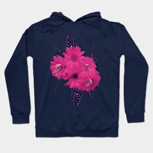 Skull flower pink Hoodie